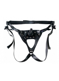 Черный пояс-трусики с насадкой  Soft-Принц  - 17 см. - LOVETOY (А-Полимер) - купить с доставкой в Новошахтинске