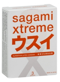 Ультратонкие презервативы Sagami Xtreme SUPERTHIN - 3 шт. - Sagami - купить с доставкой в Новошахтинске