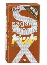 Презервативы Sagami Xtreme FEEL UP с точечной текстурой и линиями прилегания - 10 шт. - Sagami - купить с доставкой в Новошахтинске