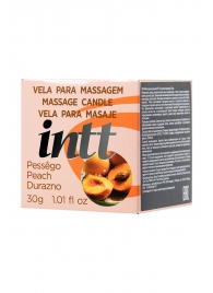Массажная свеча для поцелуев Peach с ароматом персика - 30 гр. - INTT - купить с доставкой в Новошахтинске