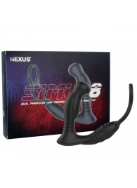 Черная анальная пробка NEXUS SIMUL8 с фиксацией на теле кольцами - Nexus Range - в Новошахтинске купить с доставкой