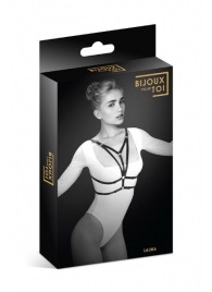 Черная упряжь на грудь Laura - Bijoux Pour Toi - купить с доставкой в Новошахтинске
