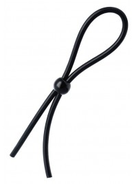 Черное лассо на пенис с одной бусиной - A-toys - в Новошахтинске купить с доставкой