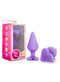 Фиолетовая анальная пробка Naughty Candy Heart Do Me Now - 8,9 см. - Blush Novelties - купить с доставкой в Новошахтинске
