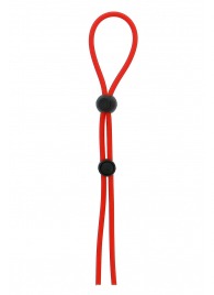 Красное лассо на пенис с двумя бусинами STRETCHY LASSO CAGE - Dream Toys - в Новошахтинске купить с доставкой
