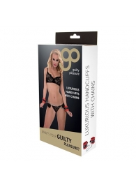 Красно-чёрные наручники на металлической цепочке - Blush Novelties - купить с доставкой в Новошахтинске