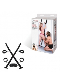 Чёрный набор для фиксации у двери - Lux Fetish - купить с доставкой в Новошахтинске
