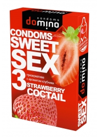 Презервативы для орального секса DOMINO Sweet Sex с ароматом клубничного коктейля  - 3 шт. - Domino - купить с доставкой в Новошахтинске