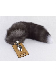 Серебристая анальная пробка с пушистым хвостиком - Sitabella - купить с доставкой в Новошахтинске