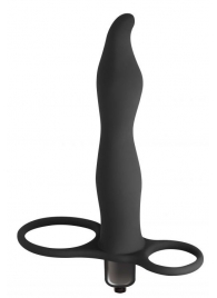 Черная вибронасадка для двойного проникновения Flirtini - 15,9 см. - Lola Games - купить с доставкой в Новошахтинске