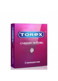 Презервативы Torex  Сладкая любовь  с ароматом клубники - 3 шт. - Torex - купить с доставкой в Новошахтинске