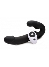 Черный безремневой страпон Urge Silicone Strap On с пультом ДУ - 24 см. - XR Brands - купить с доставкой в Новошахтинске