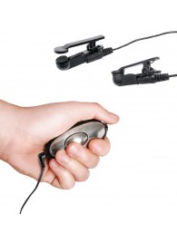 Черные электрические зажимы для сосков Shock Therapy Nipple Clamps - Pipedream - купить с доставкой в Новошахтинске