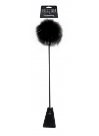 Черный стек Feather Crop с пуховкой на конце - 53,3 см. - Pipedream - купить с доставкой в Новошахтинске
