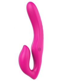 Ярко-розовый безремневой страпон REMOTE DOUBLE DIPPER - 22 см. - Dream Toys - купить с доставкой в Новошахтинске