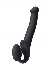 Черный безремневой страпон Silicone Bendable Strap-On M - Strap-on-me - купить с доставкой в Новошахтинске