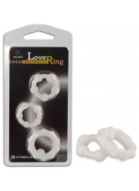 Набор из 3 белых рельефных эрекционных колец - Sitabella - в Новошахтинске купить с доставкой