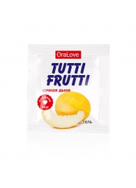 Пробник гель-смазки Tutti-frutti со вкусом сочной дыни - 4 гр. - Биоритм - купить с доставкой в Новошахтинске