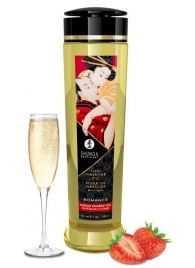 Массажное масло с ароматом клубники и шампанского Romance - 240 мл. - Shunga - купить с доставкой в Новошахтинске