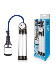 Прозрачная вакуумная помпа Sex Expert с манометром - Sex Expert - в Новошахтинске купить с доставкой