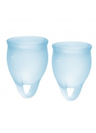 Набор голубых менструальных чаш Feel confident Menstrual Cup - Satisfyer - купить с доставкой в Новошахтинске