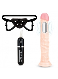 Регулируемые трусики с вибрирующей насадкой - 21 см. - Lux Fetish - купить с доставкой в Новошахтинске