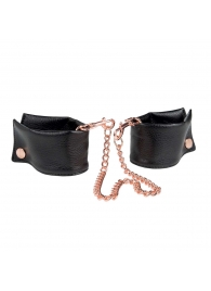 Черные мягкие наручники Entice French Cuffs с цепью - California Exotic Novelties - купить с доставкой в Новошахтинске