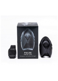 Темно-серый инновационный мужской осциллятор PULSE SOLO LUX с пультом ДУ - Hot Octopuss - в Новошахтинске купить с доставкой