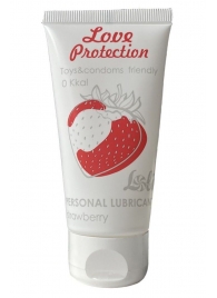 Лубрикант на водной основе с ароматом малины Love Protection Strawberry - 50 мл. - Lola Games - купить с доставкой в Новошахтинске