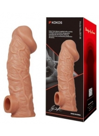Телесная насадка на фаллос с фиксацией мошонки EXTREME SLEEVE - 15,6 см. - KOKOS - в Новошахтинске купить с доставкой