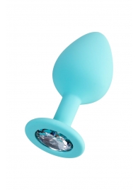 Мятная анальная втулка Brilliant с прозрачным кристаллом - 8 см. - ToyFa - купить с доставкой в Новошахтинске