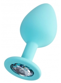 Мятная анальная втулка Brilliant с прозрачным кристаллом - 8 см. - ToyFa - купить с доставкой в Новошахтинске