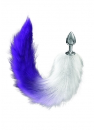 Серебристая анальная пробка с фиолетовым хвостом Galaxy - Lola Games - купить с доставкой в Новошахтинске