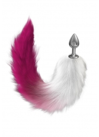Серебристая анальная пробка с розовым хвостом Starlit - Lola Games - купить с доставкой в Новошахтинске