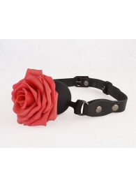 Черный кляп-шар с розой - Sitabella - купить с доставкой в Новошахтинске