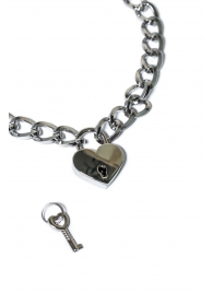 Серебристый ошейник Embrace с ключиком - Lola Games - купить с доставкой в Новошахтинске