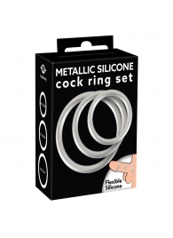 Набор из 3 эрекционных колец под металл Metallic Silicone Cock Ring Set - Orion - в Новошахтинске купить с доставкой
