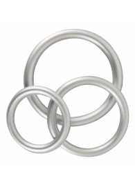 Набор из 3 эрекционных колец под металл Metallic Silicone Cock Ring Set - Orion - в Новошахтинске купить с доставкой