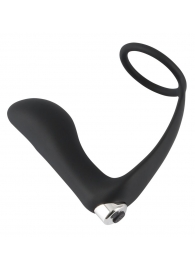 Черное эрекционное кольцо с анальной вибропробкой Vibrating Ring   Plug - Orion - в Новошахтинске купить с доставкой