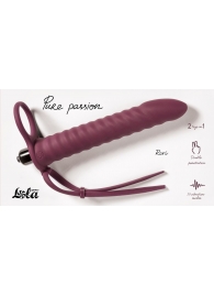 Бордовая вибронасадка для двойного проникновения Rori - 17 см. - Lola Games - купить с доставкой в Новошахтинске