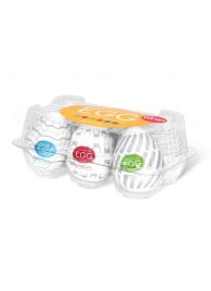 Набор из 6 мастурбаторов Tenga EGG Easy Beat с различным рельефом - Tenga - в Новошахтинске купить с доставкой