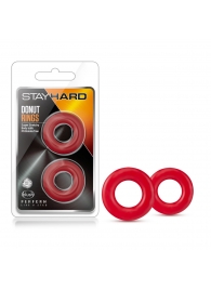 Набор из 2 красных эрекционных колец Stay Hard Donut Rings - Blush Novelties - в Новошахтинске купить с доставкой