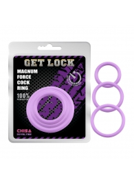Набор из 3 сиреневых эрекционных колец Magnum Force Cock Ring - Chisa - в Новошахтинске купить с доставкой