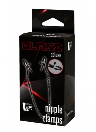 Черные зажимы на соски на цепочке BLAZE DELUXE NIPPLE CLAMPS - Dream Toys - купить с доставкой в Новошахтинске
