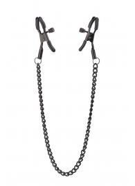 Черные зажимы на соски на цепочке BLAZE DELUXE NIPPLE CLAMPS - Dream Toys - купить с доставкой в Новошахтинске