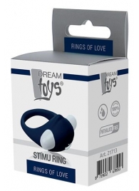 Гладкое синее эрекционное виброкольцо STIMU RING - Dream Toys - в Новошахтинске купить с доставкой