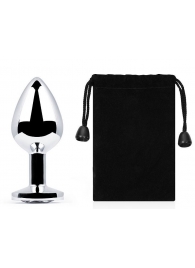 Серебристая анальная пробка с прозрачным стразом - 7,2 см. - Anal Jewelry Plug - купить с доставкой в Новошахтинске