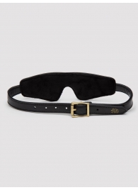 Черная плотная маска на глаза Bound to You Faux Leather Blindfold - Fifty Shades of Grey - купить с доставкой в Новошахтинске