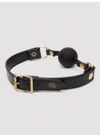 Черный кляп-шар Bound to You Faux Leather Ball Gag - Fifty Shades of Grey - купить с доставкой в Новошахтинске