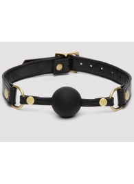 Черный кляп-шар Bound to You Faux Leather Ball Gag - Fifty Shades of Grey - купить с доставкой в Новошахтинске